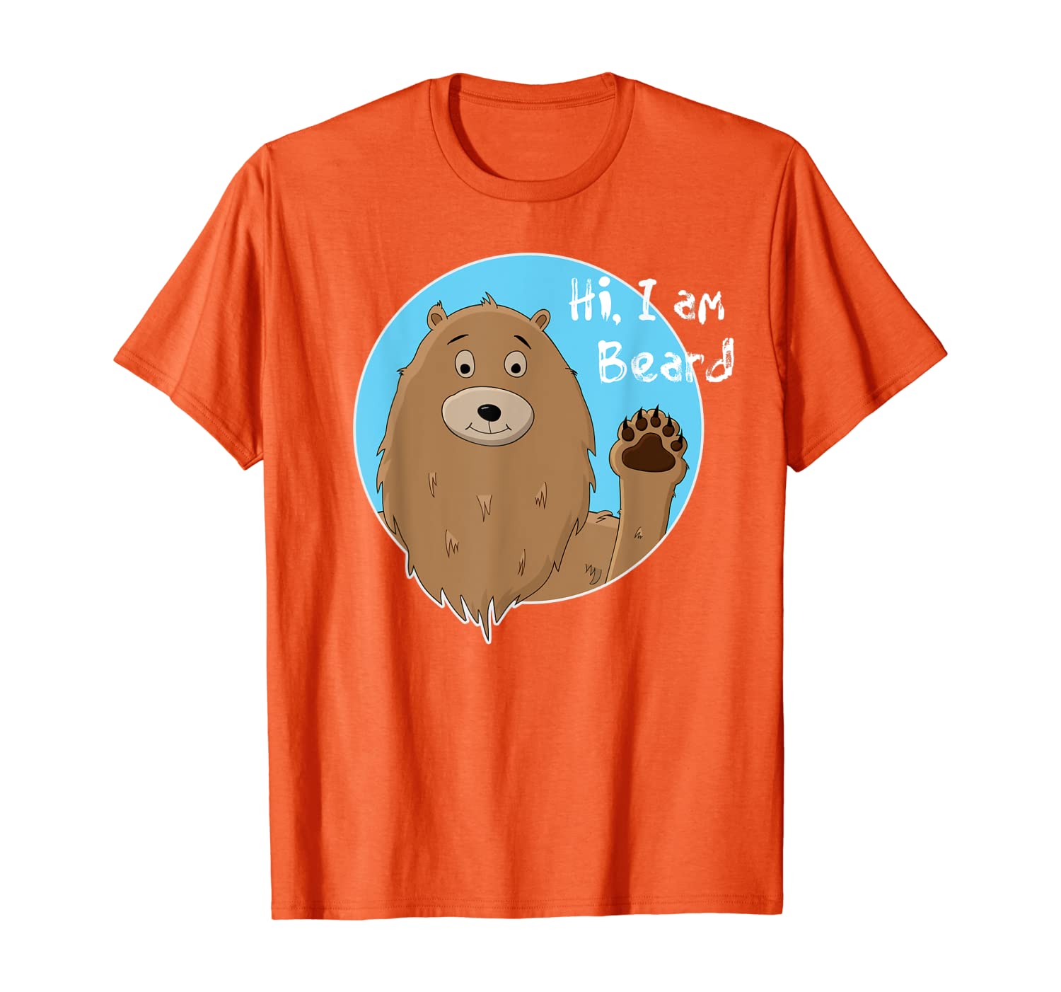

Hi, I am Beard, the bearded bear. Funny cute novelty Bear T-Shirt, White;black