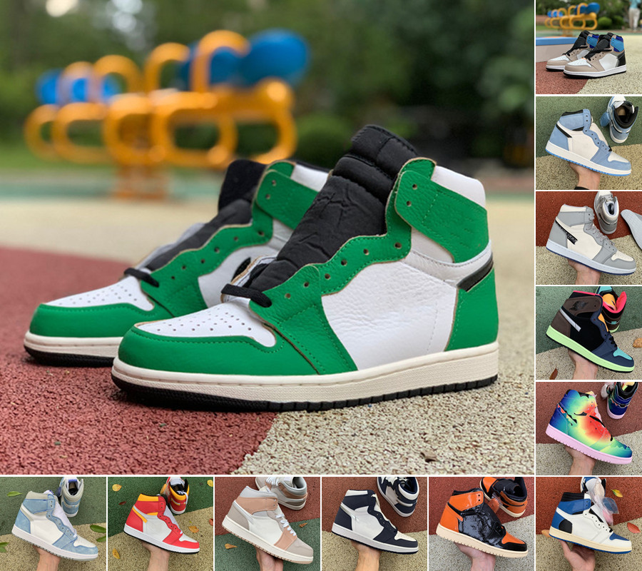 

Lucky Green 1 men women basketball shoes Jumpman 1s Satin Snake Chicago Court Purple 2021 Fragment Hyper Royal Light Fusion Red Dark Mocha trainer sneakers, 19