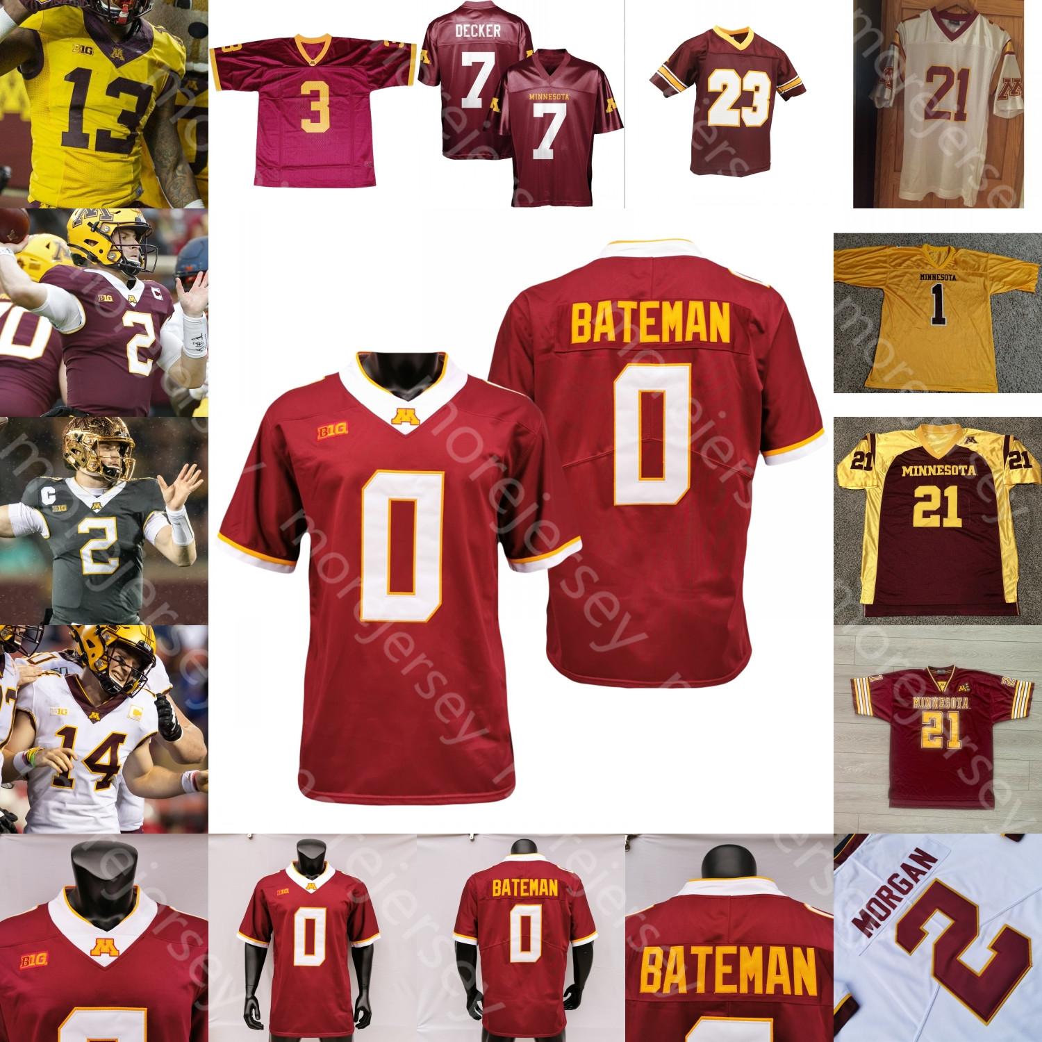 

Custom 2021 Minnesota Golden Gophers Football Jersey NCAA College Eric Decker Tanner Morgan Rashod Bateman Johnson Winfield Jr. Renner Ibrahim, Red iii