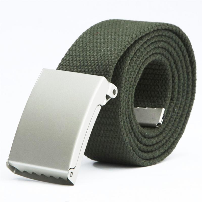 

Unisex Outdoor Sports Plain Canvas Military Web Belt Metal Buckle Men Womens 1PC Fashion 2021 Belts, Black