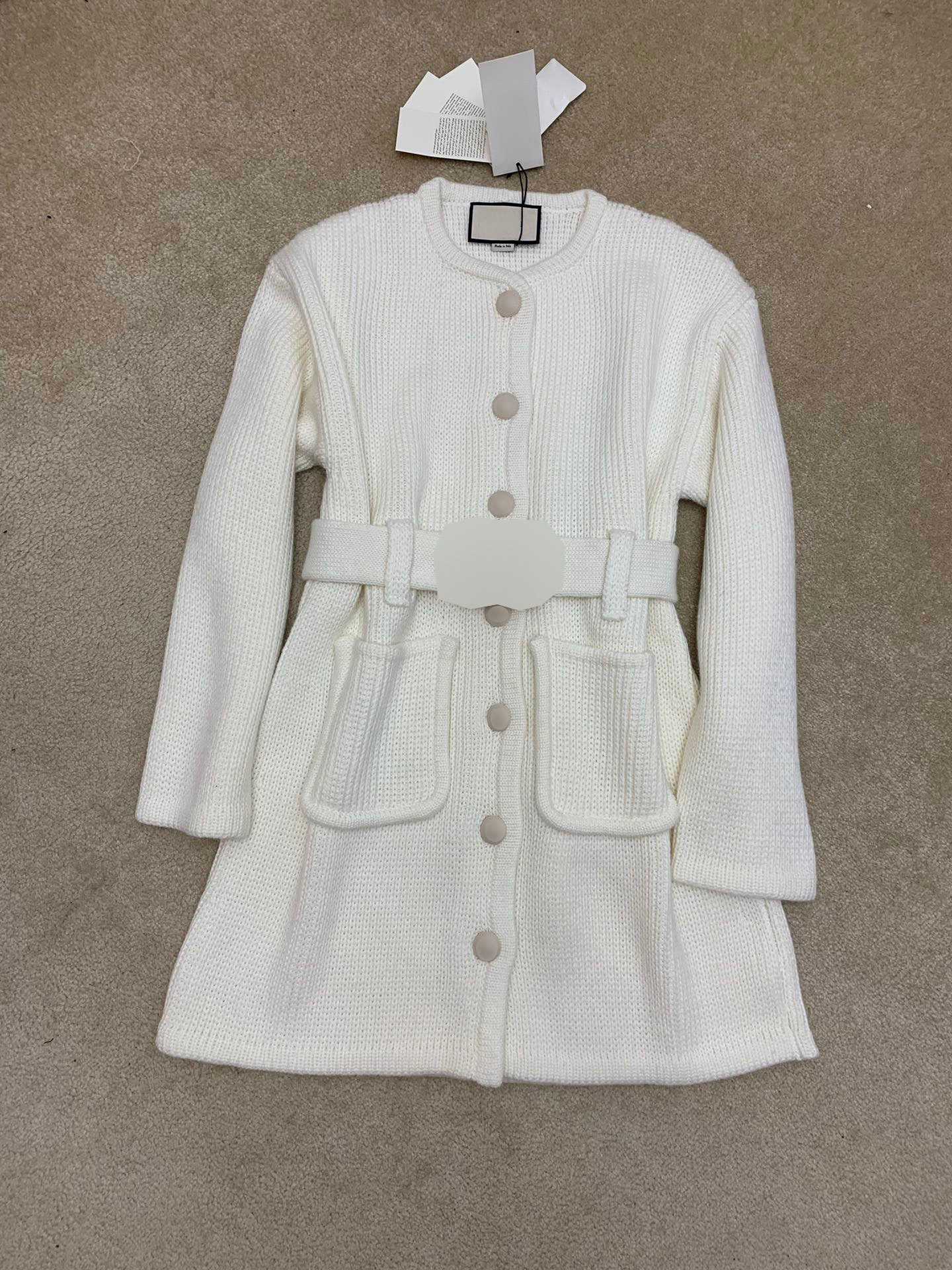 

201 2021 Spring Brand Same Style Dress Long Sleeve Wool Fashion Womens Clothes Panelled Crew Neck Fashion Women Clothes Weinish, As the picture