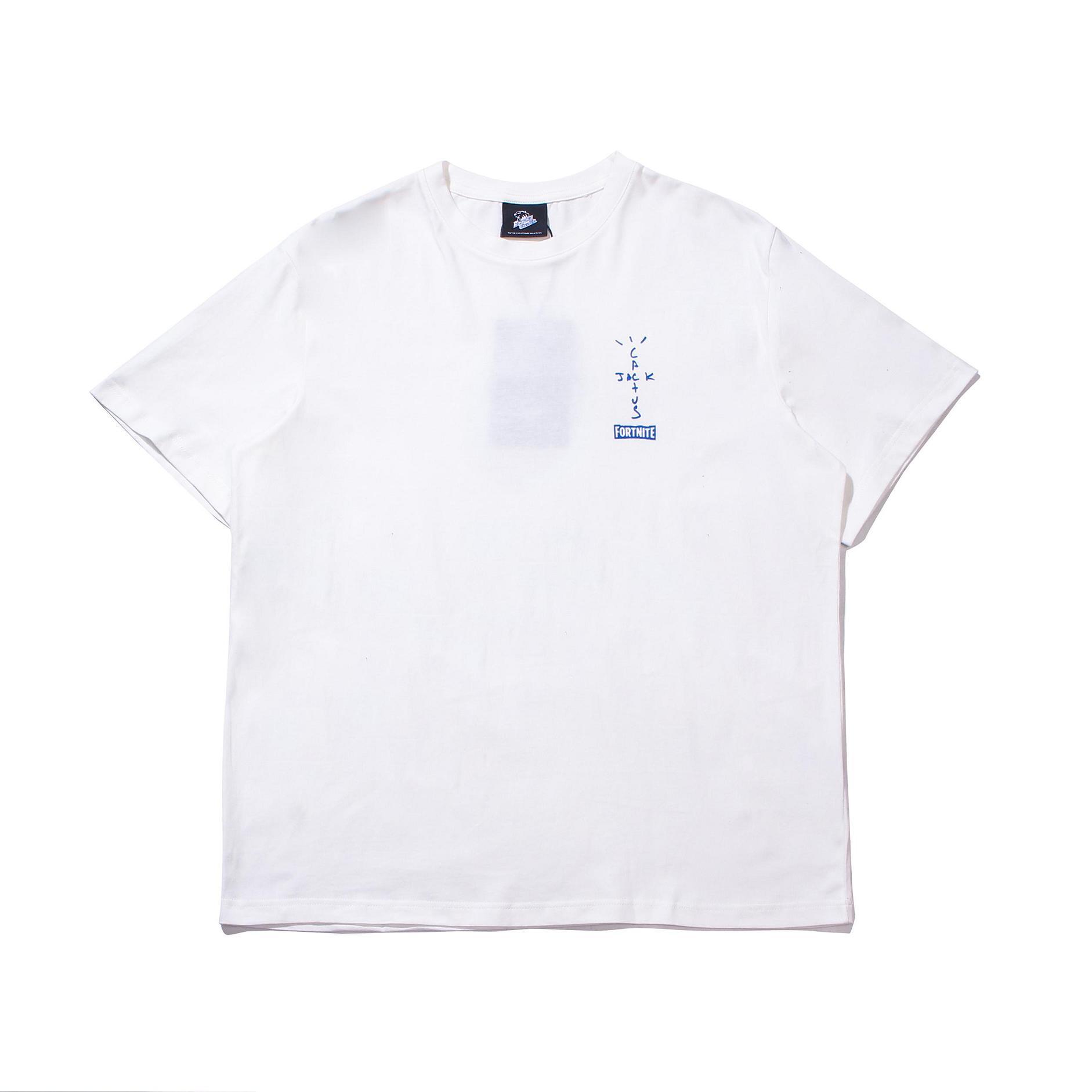 

21SS White Black print t shirt summer clothes 100% cotton men women hip hop