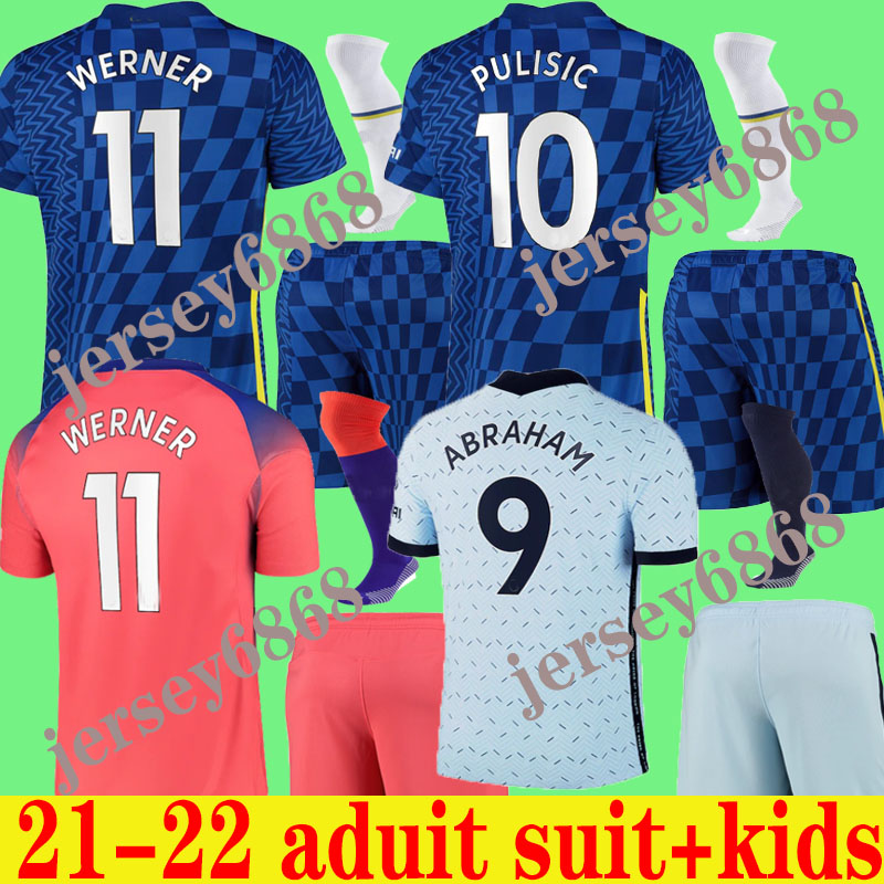 

Adult suit kids kit 2021 CFC soccer jersey PULISIC 2122 ZIYECH HAVERTZ KANTE WERNER ABRAHAM CHILWELL MOUNT JORGINHO GIROUD football shirt, 21-22 home
