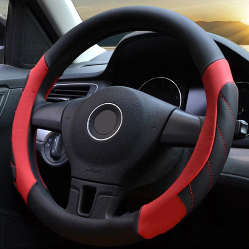 

Steering Wheel Covers Universal Car Steering-Wheel Anti-Slip Skidproof Durable 36CM Dynamic Fibre Handmade Cover