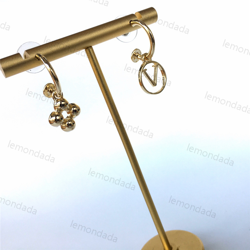 

Fashion Designer Charm Earrings Women Novelty Asymmetric Stud Hollow Out Letter Pendants Trendy Gold Earring For Lady