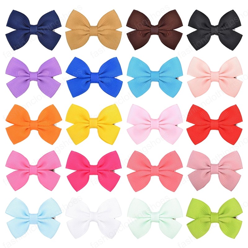 

Mini Solid Hair Bows With Clip For Cute Girls Hair Clips Boutique Hairpins Barrettes Headwear Kids Hair Accessories, Mixed color