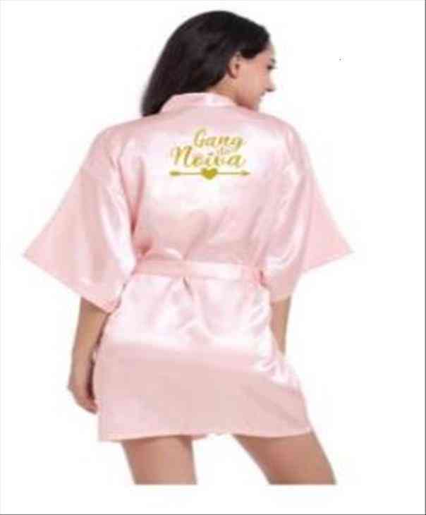 

Bridesmaid Robes Bridal Robes Light Pink Satin Robe Bridesmaid Wedding, Black;red