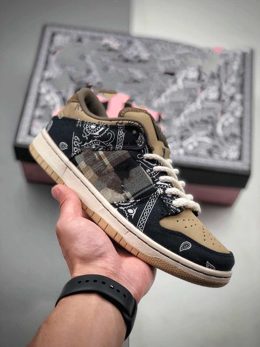 

Retro Low Dunk Skate Shoes Men Women Double to tear TS Cashew flowers Size36-46