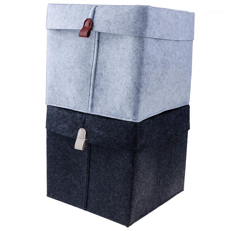 

Storage Baskets Rectangular Felt Foldable Standing Decorative Basket Toy Organizer Household Multifunctional Solid Soft Nordic Style
