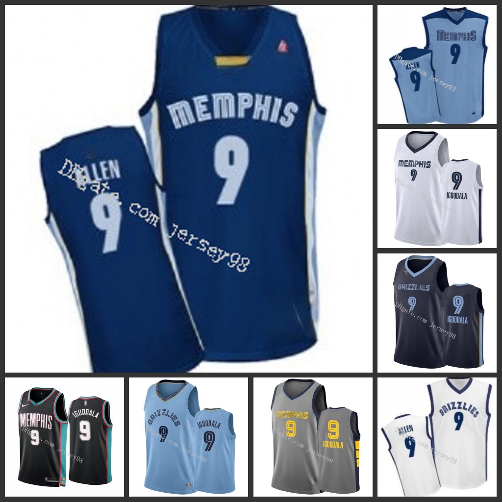 

MemphisGrizzliesBlack #9Tony Allen Wright BasketballJersey, Black