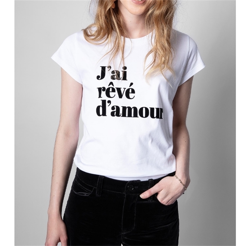 

Women Tshirt Spring Summer Short Sleeve T-shirt with Letter Print s 210720, Type j