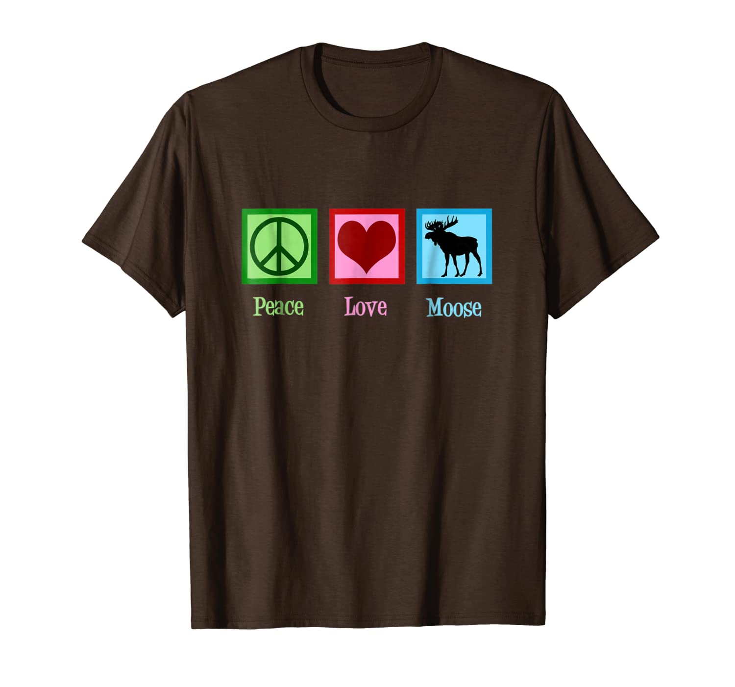 

peace love moose t-shirt, White;black