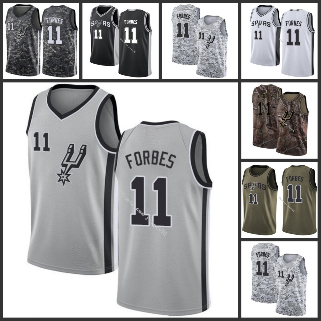 

San AntonioSpursmen #11BrynForbes retro BasketballJersey