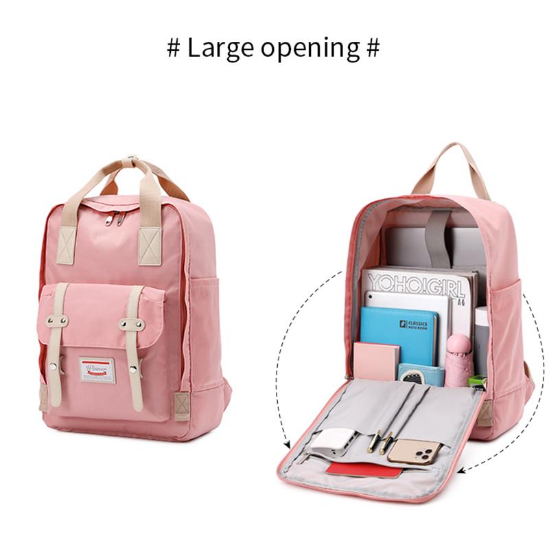 

Backpack 2021 Fashion Pink Women Waterproof Candy Colors Backpacks Fancy High School Bags For Teenage Girl Cute Travel Rucksack