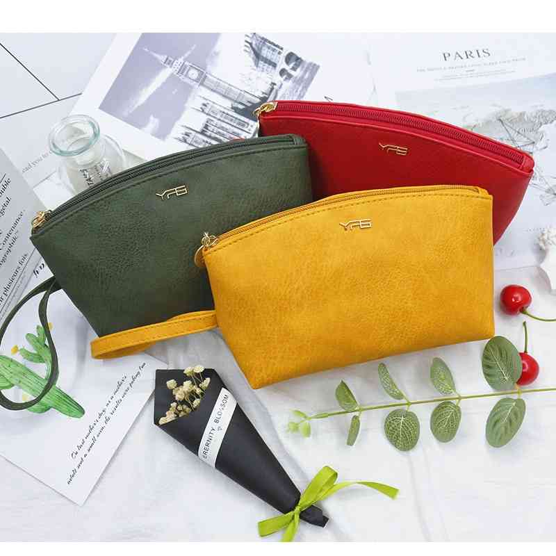 

Wind PU leather wash portable waterproof storage large capacity make-up bag, Red