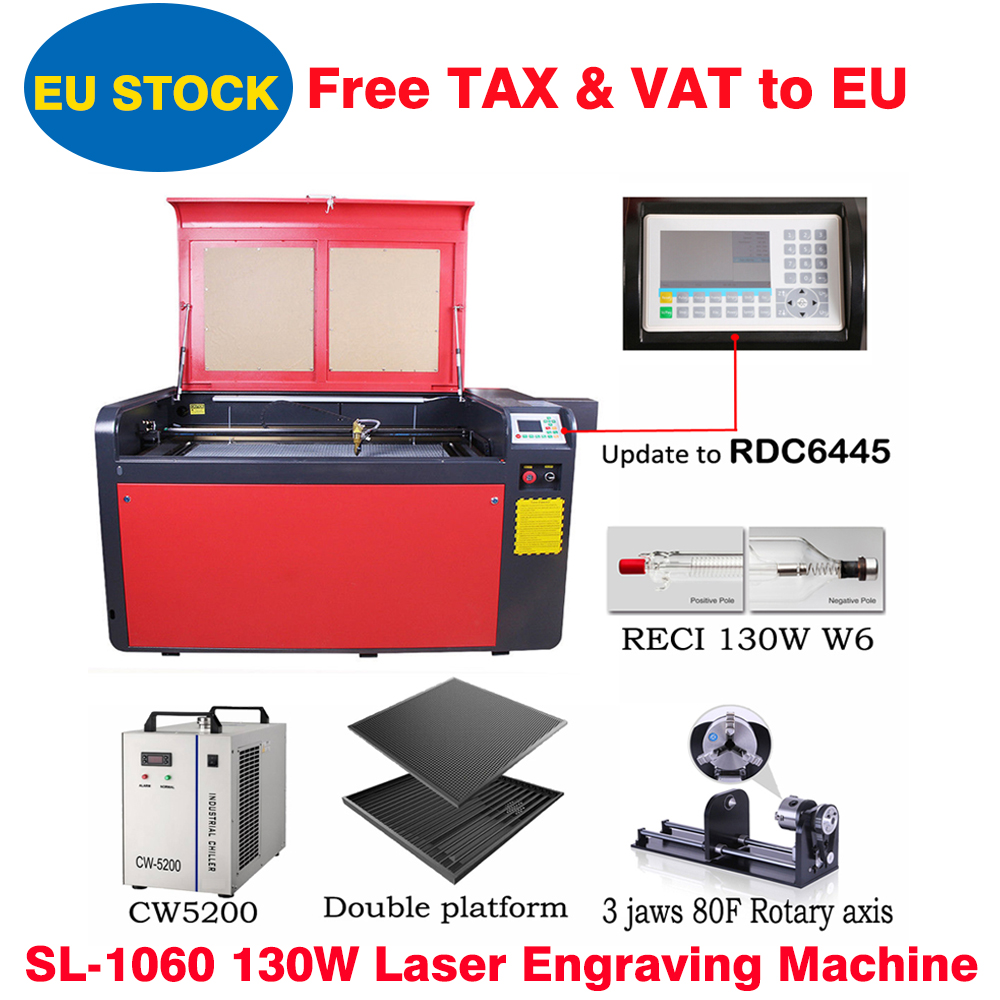 

Laser cutting machine 1060 130W RECI 130W with RD6645 DSP system SL-1060 laser cutting device with USB CO2 autofocus 1000x600mm US NO tax