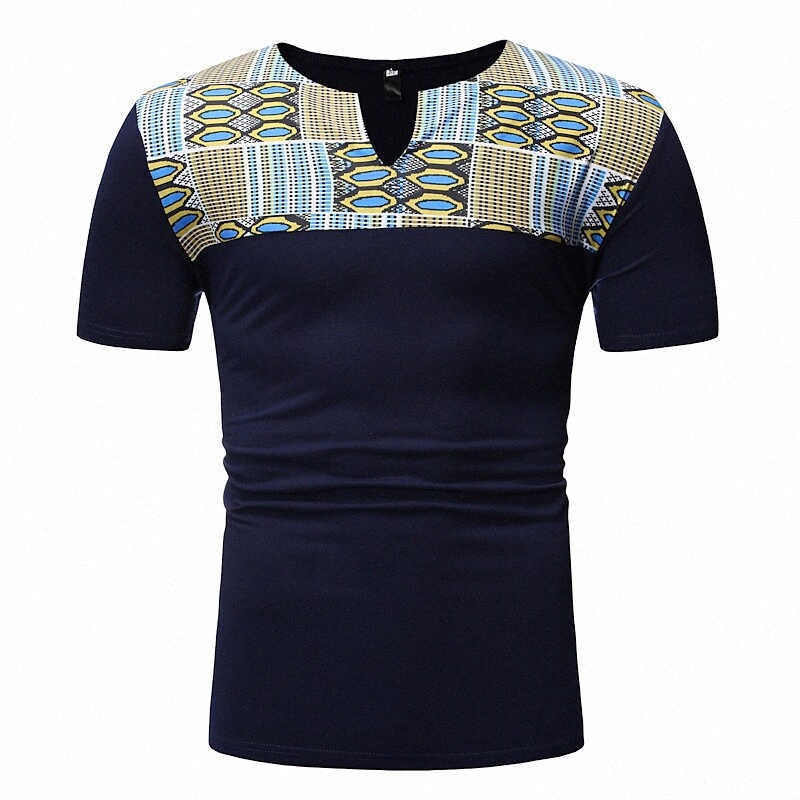 Men's T shirt Graphic Tribal V Neck Casual Daily Print Short Sleeve Tops Lightweight Fashion Big and Tall Boho Black Navy Blue F2mH#
