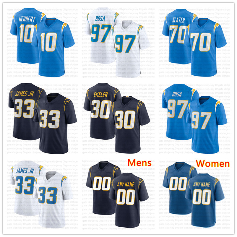 

Men Womens Youth Custom Football Jersey Justin Herbert Joey Bosa Derwin James Jr Hunter Henry Keenan Allen Austin Ekeler Mike Williams Kenneth Murray, Black;red
