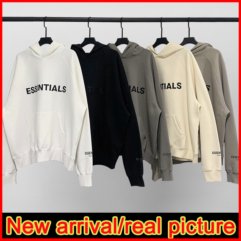 

Warm ESSENTIALS Hooded Mens Womens Fashion Streetwear Pullover Sweatshirts Loose Hoodies Lovers Tops Clothing, White