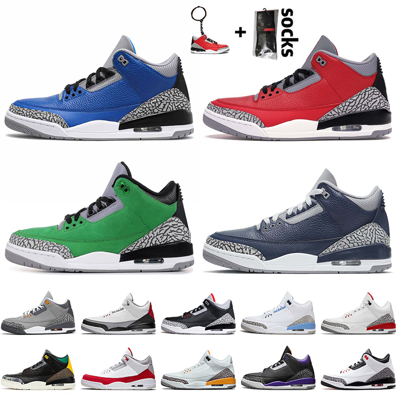 

2021 Fashion Jumpman 3 Mens Basketball Shoes 3s Varsity Royal Red Cement Georgetown Midnight Navy UNC Laser Orange Katrina JTH NRG Trainers Sneakers