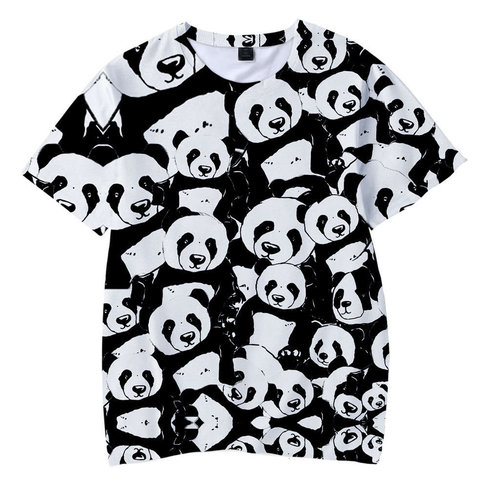 

tops Dear Panda 3D Printed Men Boys Girls Harajuku Short Mouw Funny T-shirt Graphic teas Women Kawaii clothing, White