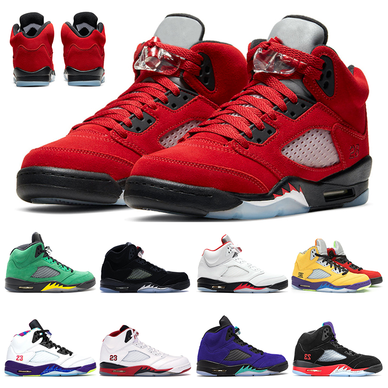 

5 5s Raging Bull Men shoes What The Orego Alternate Grape White Cement Metallic SIlver trainers sports sneakers outdoor