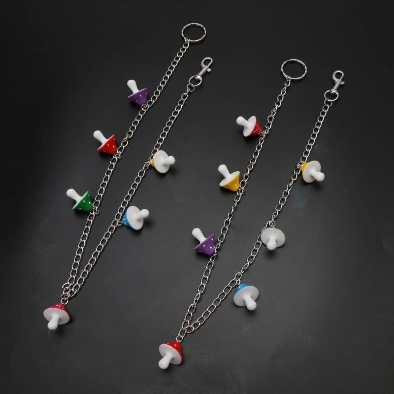

Chains M3GF Colorful Mushroom Pendant Keychain Women Wasit Chain Vintage Harajuku Waist Jeans Pants Wallet Jewelry, Silver