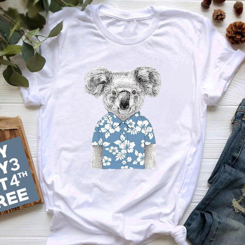 

animal ropa mujer koala mens and women aesthetic o neck short sleeve tees summer plus size female, White;black