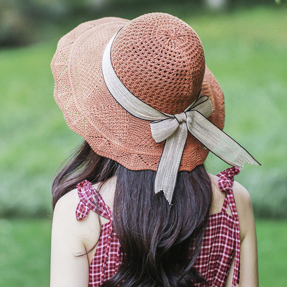 

Sun hat Women's summer Korean versatile sunshade big travel along the Beach straw sunscreen cover face sun Hat tide, Blue;gray