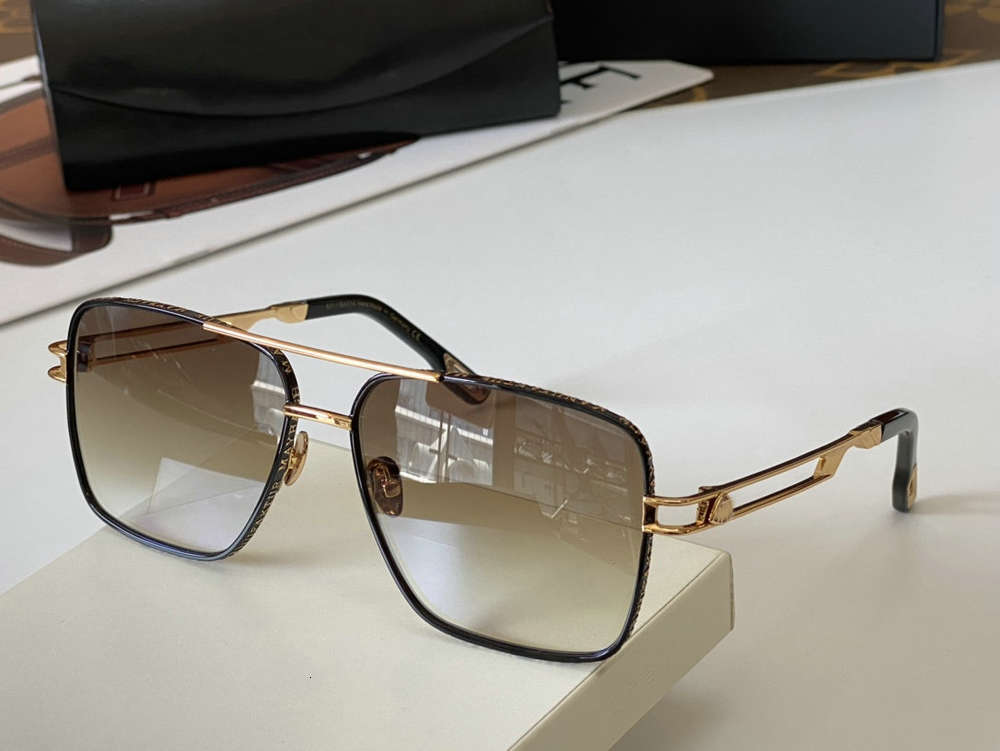 

2021 Trendy Oversize Maybach Sunglass Women Luxury Fashion Gradient Rimls Shadow-like Great Metals Frame Square Sunglass Men, White;black