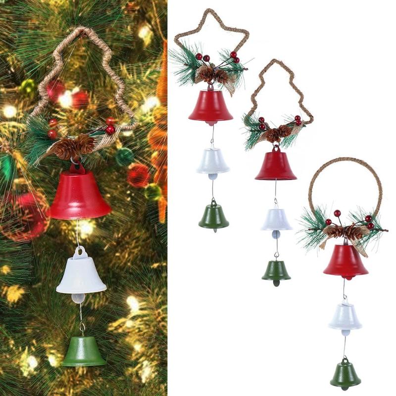 

Christmas Decorations Party Rope Crafts Window Decor Hanging Ornament Bells Pendant Xmas Tree Year