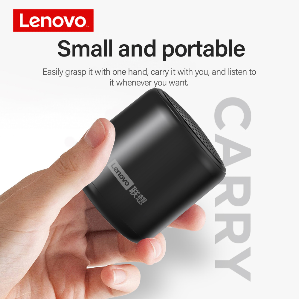 

lenovo l01 portable bluetooth wireless speaker mini outdoor loudspeaker wireless column 3d stereo music surround bass box colour