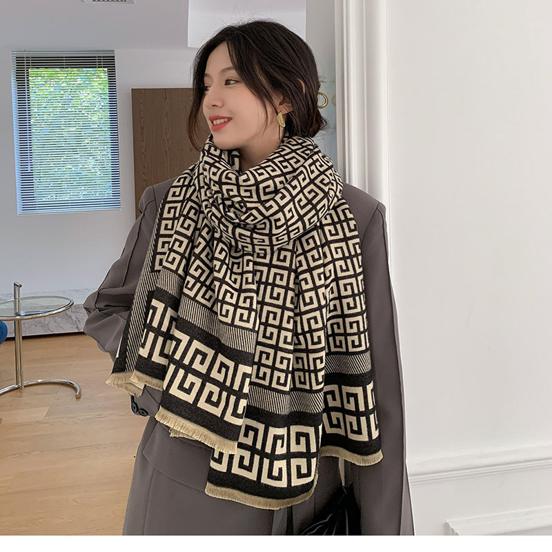 

Women S Cashmere Scarf Winter Korean Style All-Matching Thick Warm Scarf Double-Sided Dual-Use Air-Conditioned Room Cape And Shawl Tassel