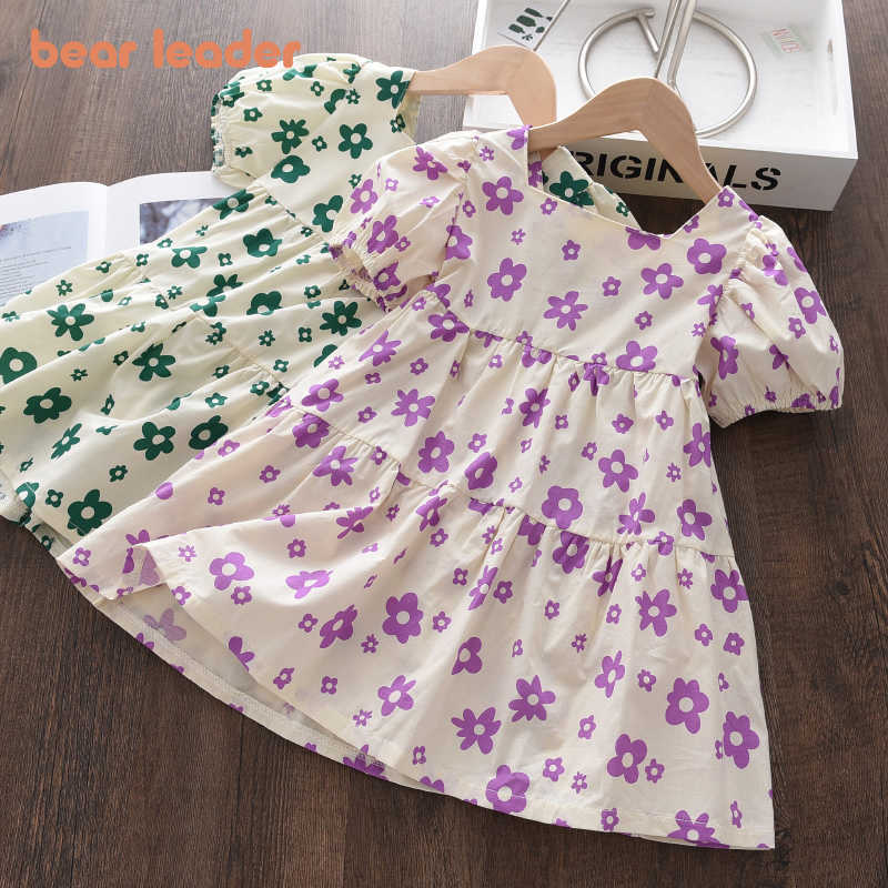 

Bear Leader Girls Casual Costumes Summer Baby Girl Fashion Korean Style Flowers Dresses Kids Sweet Vestidos For 2-6Y 210708, Ah5335purple