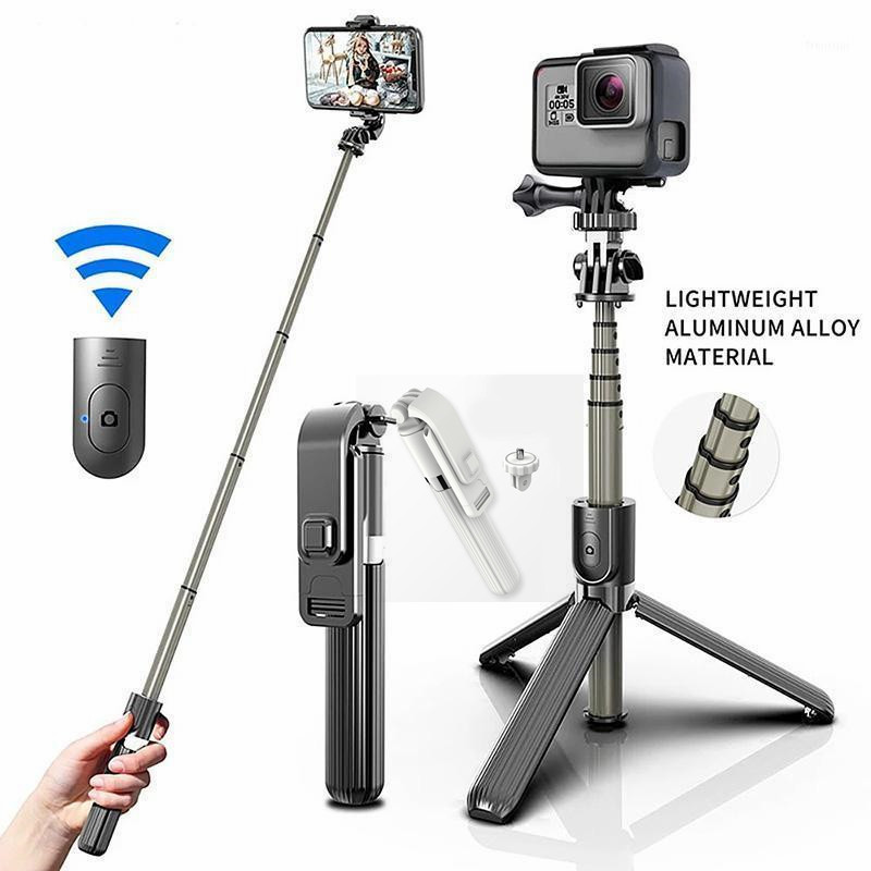 

L03 Selfie Stick Foldable Monopods Wireless Bluetooth Control Aluminum Alloy Tripod Stand for Cellphone with Retail Box