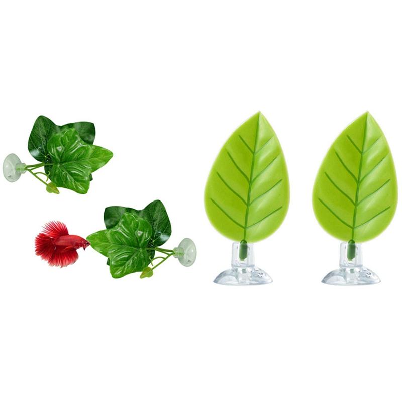 

Decorations Promotion! 2 Pack Betta Fish Leaf Pad - Improves Betta's Health With Hammock,