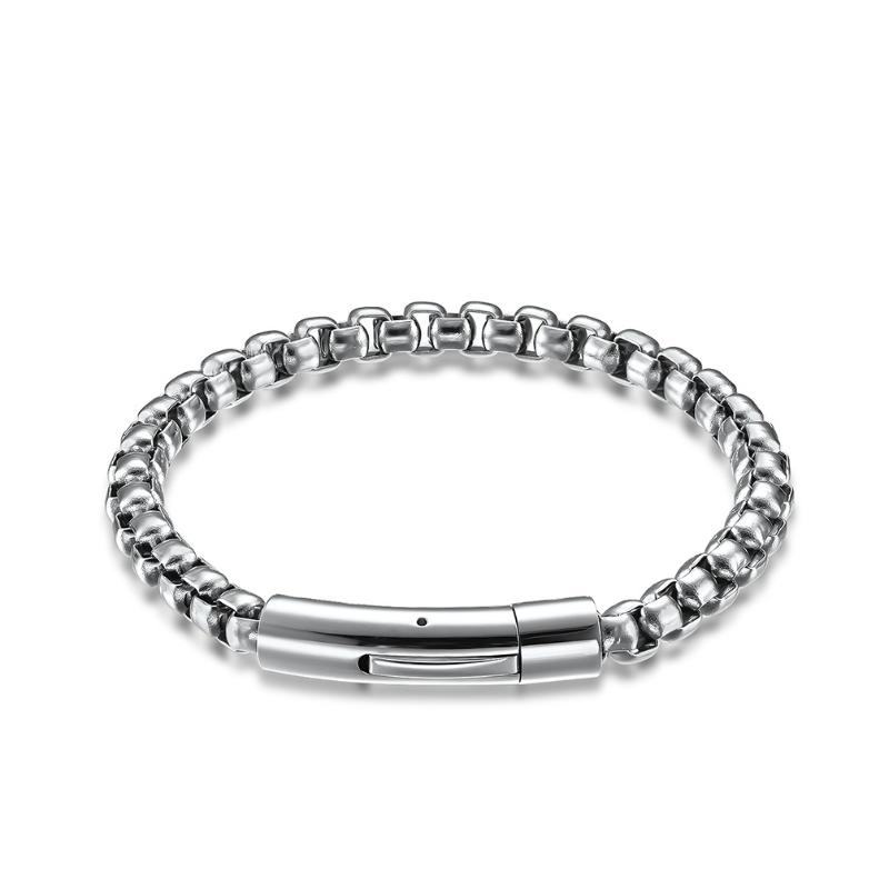 

Beaded, Strands Retro Simple Titanium Steel Bracelet Men And Women Box Chain