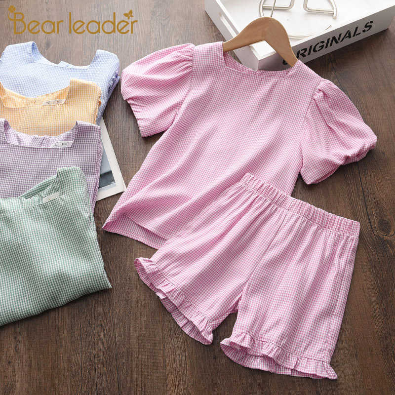 

Bear Leader Summer Baby Girls Clothing Sets Kids Girl Casual Top and Shorts Outfits 2Pcs Children Plaid Clothes Fashion Suits 210708, Ah432 yellow