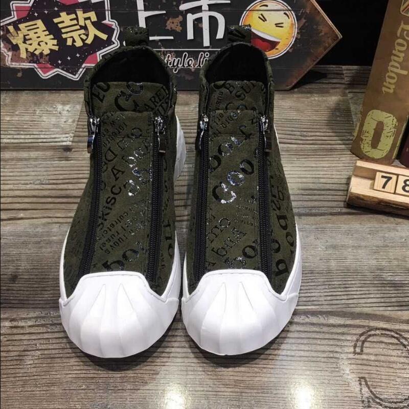 

Men's Boots Luxury Brand Handmade Totem Street Men Sneakers Fashion Party Dress Shoe HighTop Sport Loafers Shoes A96, Black