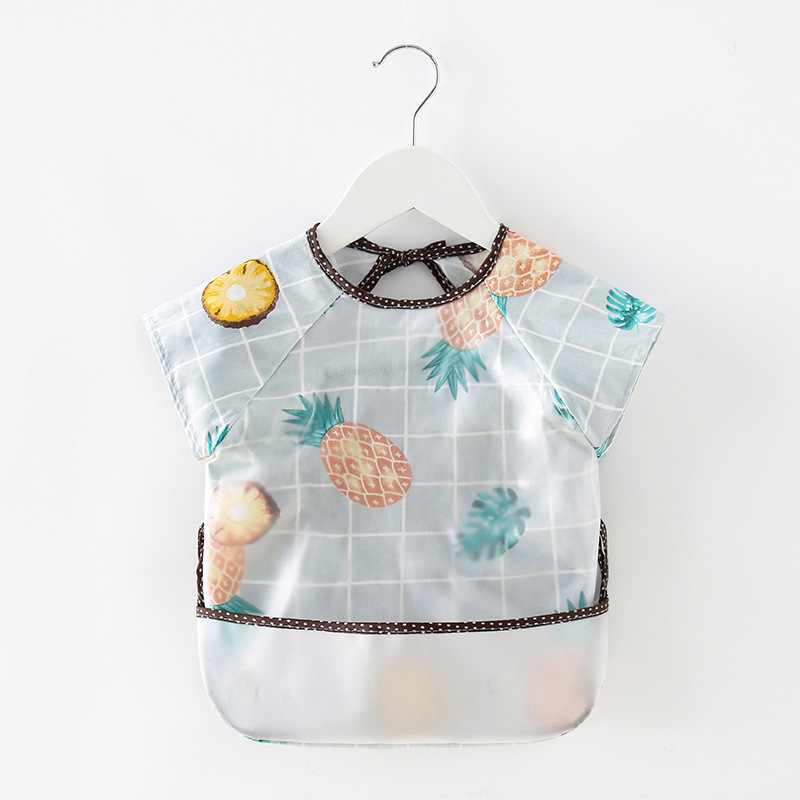 

New Cute Baby Bibs Toddler Waterproof short Sleeve Apron Cartoon Animals Children Feeding Smock Bib Baby Stuff 784 V2