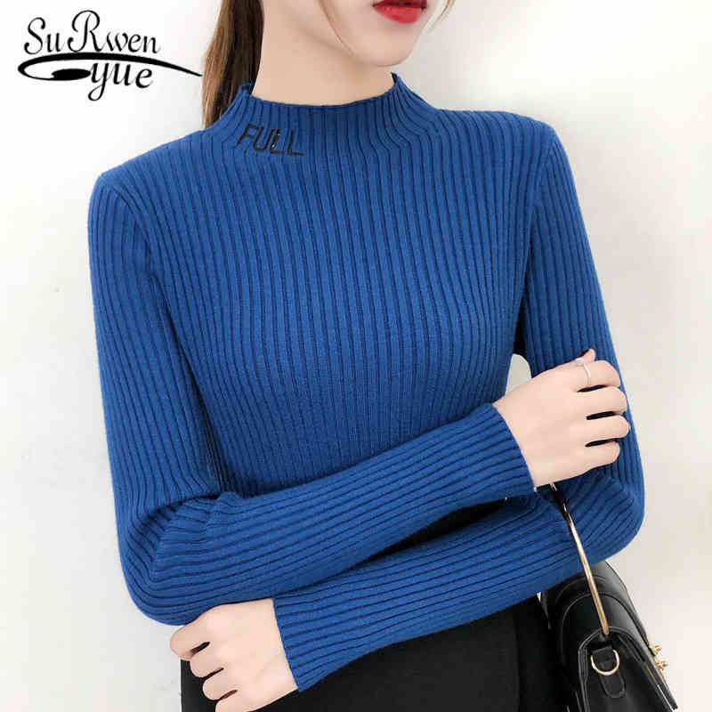 Fashion Knitted Women Clothing Autumn and Winter O-neck Turtleneck Long Sleeve Casual Tops Sweater 5277 50 210508