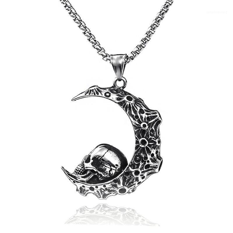 

Chains Fashion Moon Skull Necklace Pendant Women Jewelry 60cm Punk Choker Gothic Chain Friendship Gift
