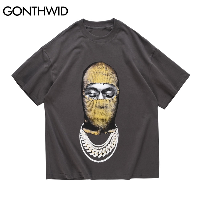

Tees Shirts Hip Hop Punk Rock Rapper Print Short Sleeve Tshirts Streetwear Casual Loose Tops T-Shirt 210602, White