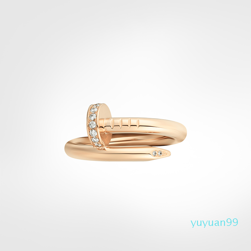 

Nail Ring mens Band Rings Diamonds designer jewelry women Titanium steel Alloy Gold-Plated Craft Gold Silver Rose