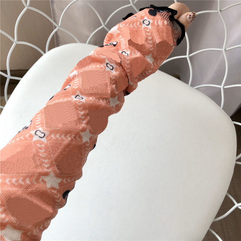 

Classic Mouse Cartoon Sun Sleeves Fashion Double Letter Arm Sleeve Elegant Lace Protective Wraps Striped Plaid Driving Covers