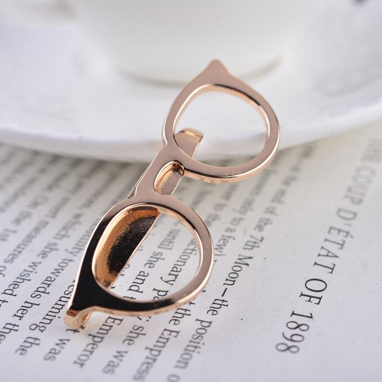 

Pins, Brooches 2021 Fashion Tie Clip Glasses Brooch Pin Metal Lapel Men's Retro, Gray