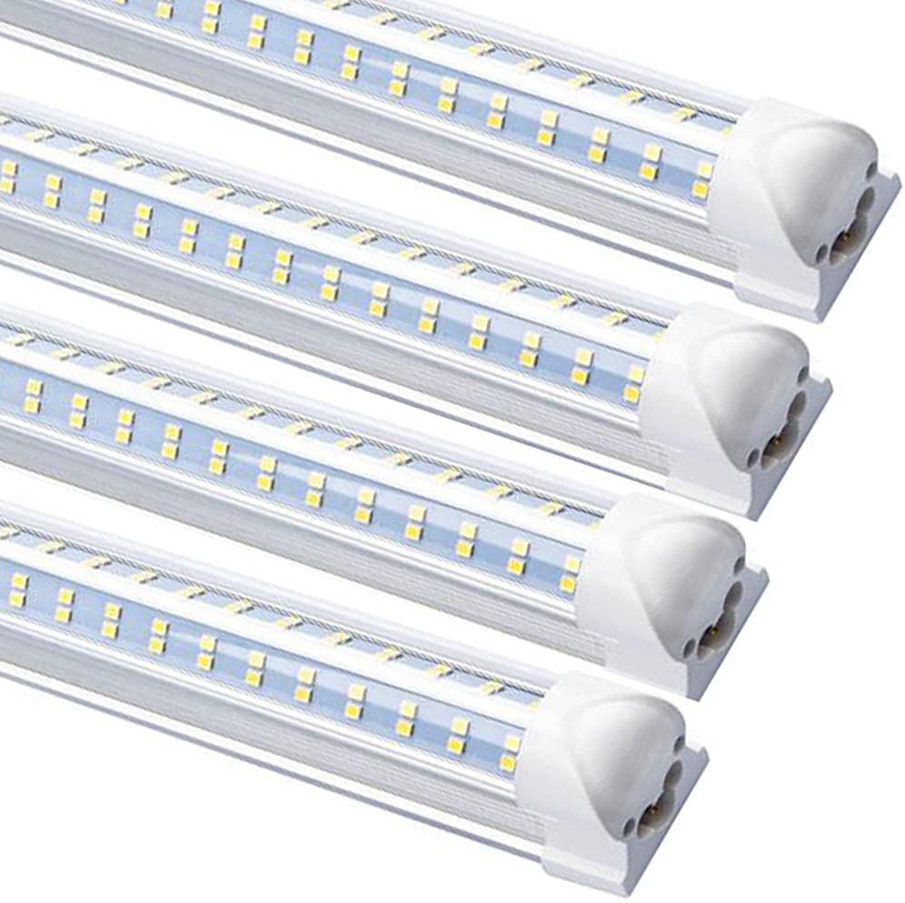 

LED Tube 8FT Shop Light Fixture 120W Cooler Door Freezer Bulbs 2ft 4ft 5ft 6ft V Shape Integrated Lamps