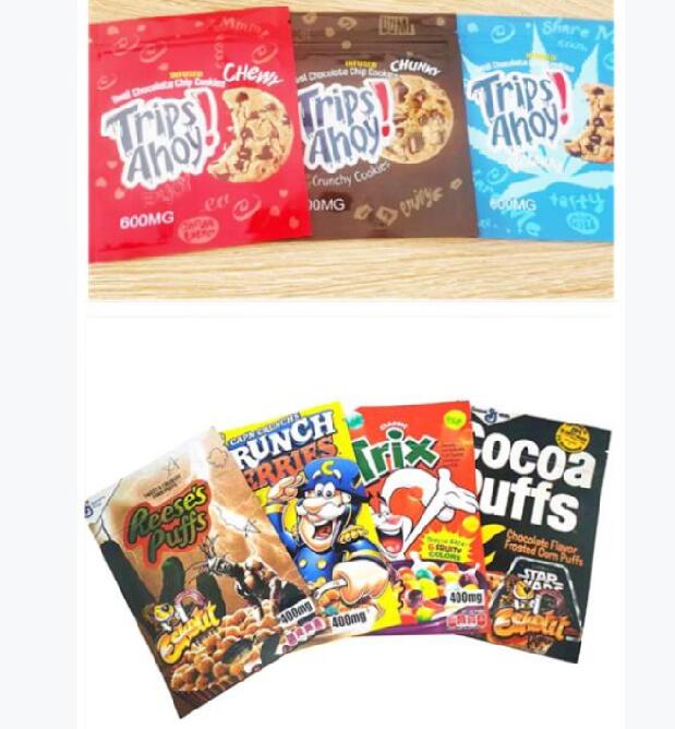 

Fresh INFUSED CHIPS CEREAL TREATS CHOCOLATE MYLAR BAGS RUNTZ FLAMIN CANNA BUTTER TRIPS AHOY MEDICATED EDIBLES PACKAGING COOKIES Package PEANUT