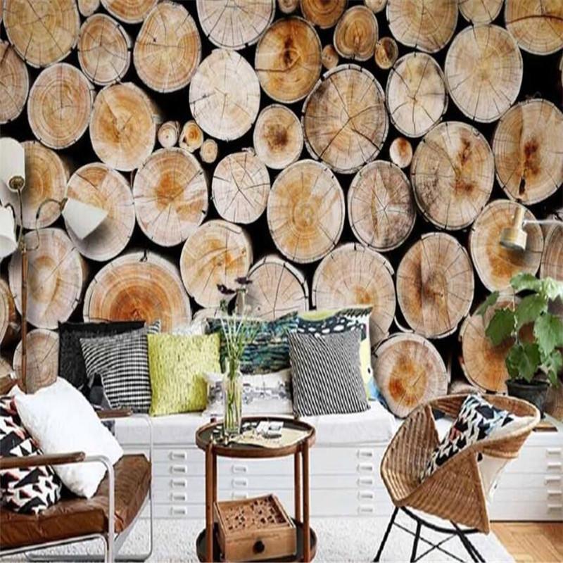 

Wallpapers Custom Retro Nostalgic Annual Rings Wood Grain TV Background Wallpaper Mural, As pic