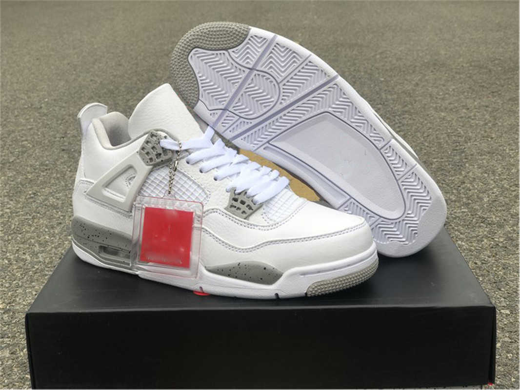

2021 Release Authentic 4 White Oreo 4s Man Outdoor Shoes Tech Grey Black Fire Red CT8527-100 Sports Sneakers With Box